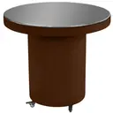 Стол для торта круглый, горький шоколад бархат с зеркальной столешницей