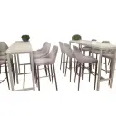 Стол коктейльный LOFT прямоугольный 180*46см белый 